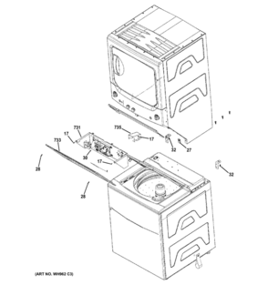 CABINET 2 Diagram and Parts List for 2661532211  General Electric Washer