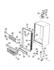 CABINET Diagram and Parts List for 86140-1  General Electric Freezer