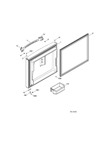 FZ DOOR Diagram and Parts List for GBRS0GAXFRBS  General Electric Refrigerator
