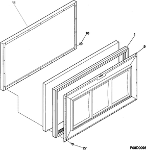 DOOR ASSEMBLY Diagram and Parts List for 80810-4  General Electric Freezer