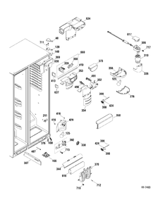 FF SECTION Diagram and Parts List for GSR23UGTAWW  General Electric Refrigerator