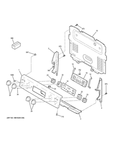 Control Panel Diagram and Parts List for JB645RKBSS  General Electric Range