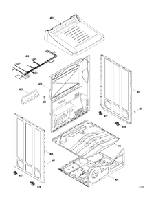 CABINET Diagram and Parts List for PTMN940EMWS0  General Electric Dryer