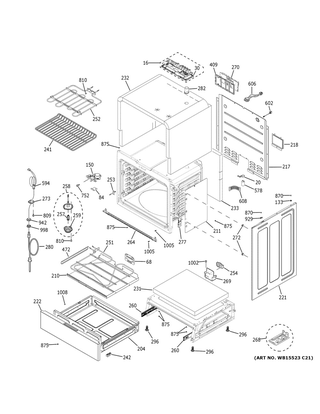 Part Location Diagram of WB02X29179 GE Board Frame