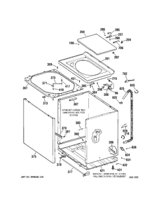 CABINET Diagram and Parts List for 56411D0WW  General Electric Washer