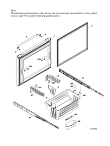 FF DOOR Diagram and Parts List for CFCP1RKBESS  General Electric Refrigerator