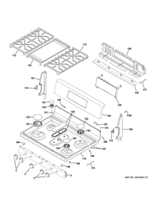 Control Panel And Cooktop Diagram and Parts List for JGB860EEJ7ES  General Electric Range