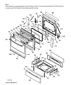 DOOR & DRAWER PARTS Diagram and Parts List for JCGS750SEF3SS  General Electric Range