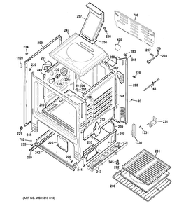 Body Parts Diagram and Parts List for JGBS60DLF1WW  General Electric Range