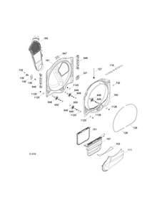 REAR & FRONT ROLLER SUPPORT Diagram and Parts List for GTMS820GD0WS  General Electric Dryer