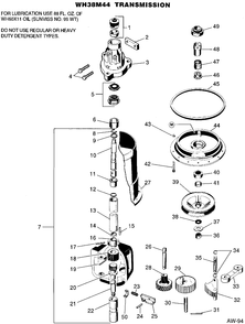 TRANSMISSION Diagram and Parts List for 52190118  General Electric Washer