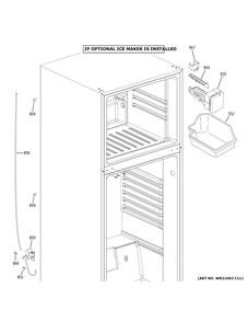 Ice Maker Diagram and Parts List for GPE12FGKDWW  General Electric Refrigerator