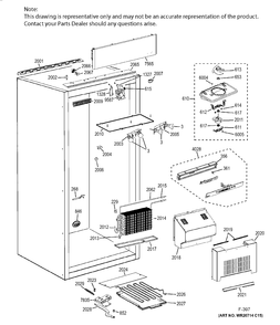 CABINET 1 Diagram and Parts List for ZIFS360NHARH  General Electric Freezer