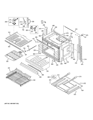 Lower Oven Diagram and Parts List for PT9551BL2TS  General Electric Wall Oven