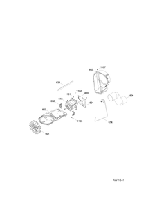 BLOWER AND DRIVE ASM Diagram and Parts List for GUAP270EM1WW  General Electric Washer