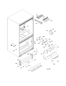 FUNCTIONAL PARTS FZ Diagram and Parts List for PDRS0MBYGRSS  General Electric Refrigerator