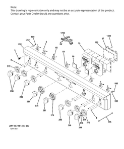 CONTROL PANEL Diagram and Parts List for ZDP484NGP8SS  General Electric Range