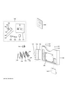 Control Panel Diagram and Parts List for VFD31GDSR0WW  General Electric Dryer