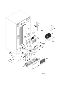 SEALED SYSTEM & MOTHERBOARD Diagram and Parts List for PFRS5NBXBSS  General Electric Refrigerator