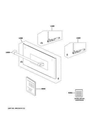 Cafe Customization Diagram and Parts List for CSB913P2N1S1  General Electric Microwave