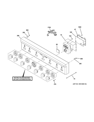Part Location Diagram of WB36X31796 GE STAINLESS STEEL CONTROL PANEL & RAIL ASM