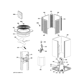 Room Air Conditioner Diagram and Parts List for NS16H42SA500A  General Electric Air Conditioner
