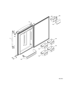 FF DOOR Diagram and Parts List for PDR20KSEALES  General Electric Refrigerator