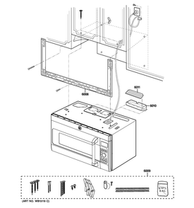 Installation Parts Diagram and Parts List for CVM1790XS2SL  General Electric Microwave