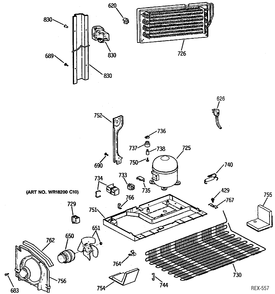 SYSTEM GROUP Diagram and Parts List for CTX18G1XCRAA  General Electric Refrigerator