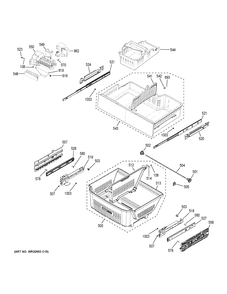 FREEZER SHELVES Diagram and Parts List for PWE23KSDGSS  General Electric Refrigerator