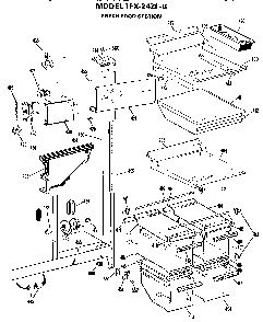 Fresh Food Section Diagram and Parts List for TFX24ZFB  General Electric Refrigerator