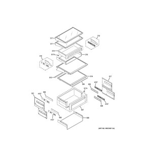 Fresh Food Shelves Diagram and Parts List for ZIS480NNMII  General Electric Refrigerator