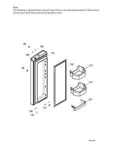 FF DOOR RH Diagram and Parts List for GNE21DSKAKSS  General Electric Refrigerator