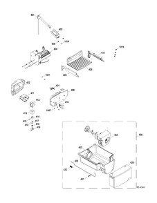 ICEMAKER-DISPENSER Diagram and Parts List for GSRS3QGXHFSS  General Electric Refrigerator