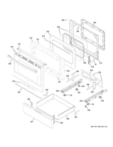 Door & Drawer Parts Diagram and Parts List for JGB660EEJ2ES  General Electric Range