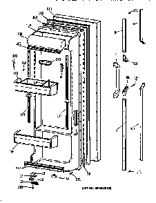 Fresh Food Door Diagram and Parts List for TFX24PRXDWW  General Electric Refrigerator