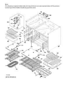OVEN CAVITY PARTS Diagram and Parts List for ZDP484NGP8SS  General Electric Range