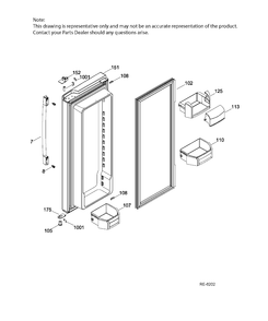 FF DOOR RIGHT Diagram and Parts List for PNR22LSEBFES  General Electric Refrigerator