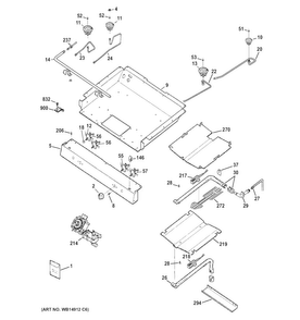 Gas & Burner Parts Diagram and Parts List for RGB780DEH1WW  Hotpoint Range