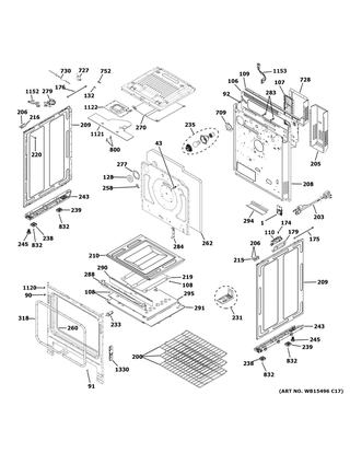 Body Parts Diagram and Parts List for PGS930FEL3DS  General Electric Range