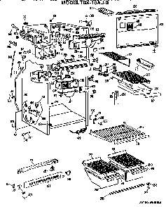 Cabinet Parts Diagram and Parts List for TBX18AJB  General Electric Refrigerator