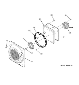Convection Fan Diagram and Parts List for PCB909DP1BB  General Electric Range