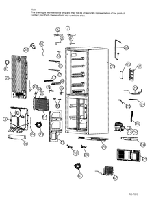 CABINET Diagram and Parts List for HRQ16N3BGS  General Electric Refrigerator