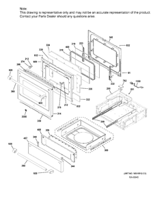 DOOR & DRAWER PARTS Diagram and Parts List for CCGS986EEL1DS  General Electric Range