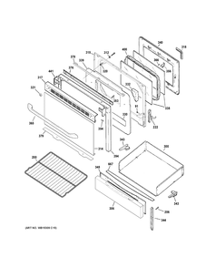 DOOR & DRAWER PARTS Diagram and Parts List for JGB640DEF2BB  General Electric Range