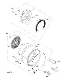DRUM Diagram and Parts List for GFMN110ED0WW  General Electric Dryer
