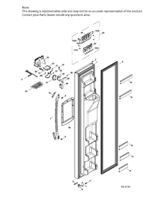 FZ DOOR Diagram and Parts List for GSRC3QGXHFBB  General Electric Refrigerator