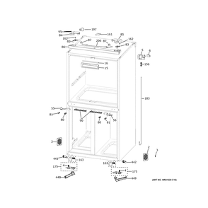 Case Parts Diagram and Parts List for PHD23BYWBFS  General Electric Refrigerator