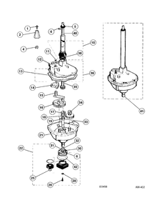TRANSMISSION Diagram and Parts List for 51240-W0  General Electric Washer