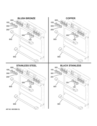 Part Location Diagram of WB03X31655 GE Bronze Range Knob Bezel (Blush)